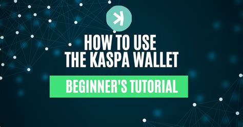 how to use kaspa wallet.